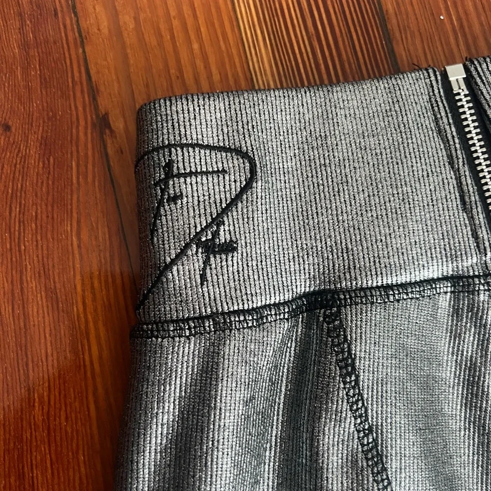 Sleek Silver Metallic Flare Pants - Picture 2 of 4